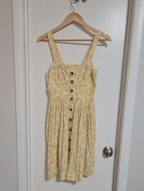 Maeve Yellow Floral Button-Front Midi Dress